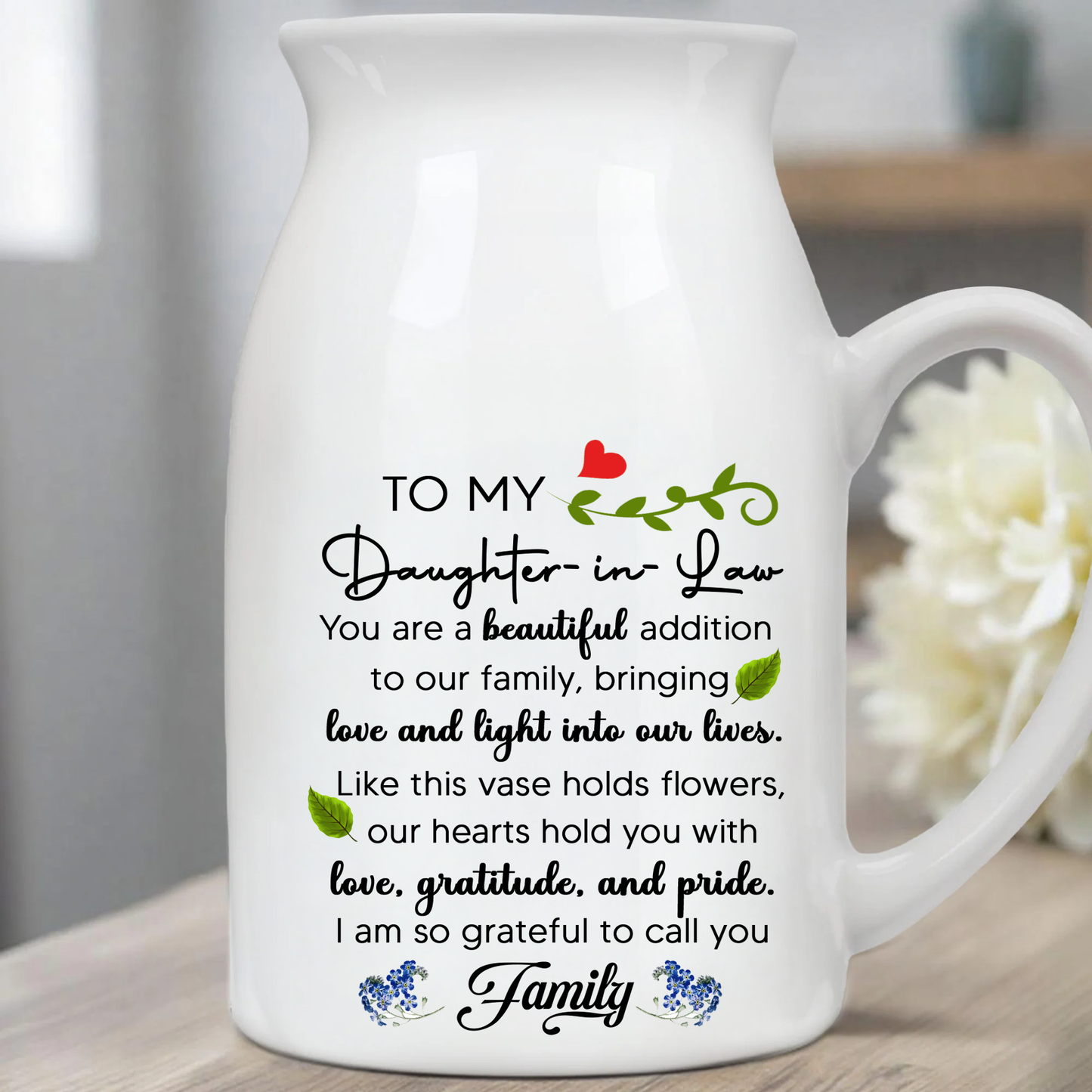 Daughter-in-Law "Family" Ceramic Flower Vase