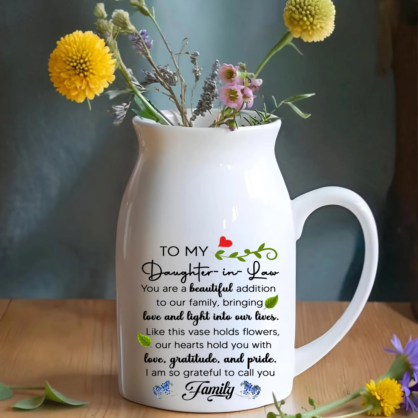 Daughter-in-Law "Family" Ceramic Flower Vase