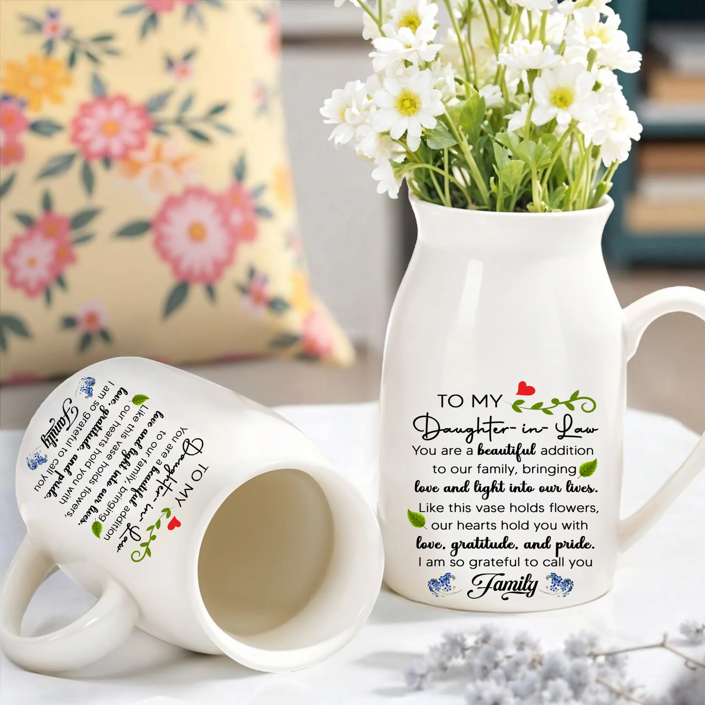 Daughter-in-Law "Family" Ceramic Flower Vase