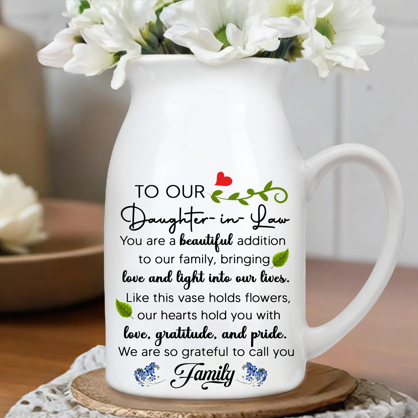 Daughter-in-Law "Family" Ceramic Flower Vase