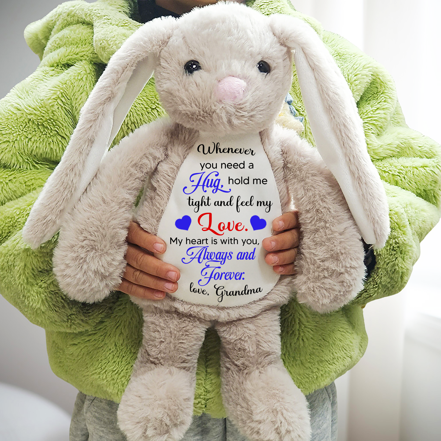 "Hug" Personalized Bunny