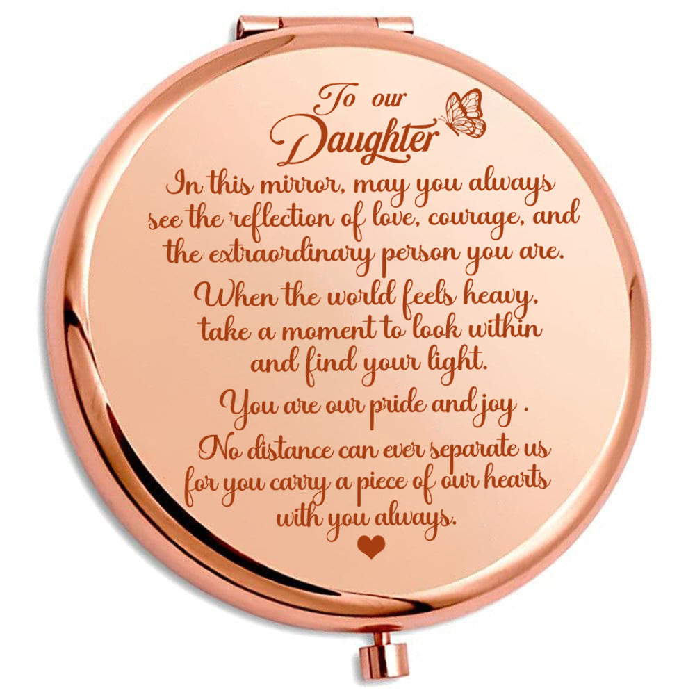Daughter- "Pride and Joy" Engraved Hand-Held Folding Mirror