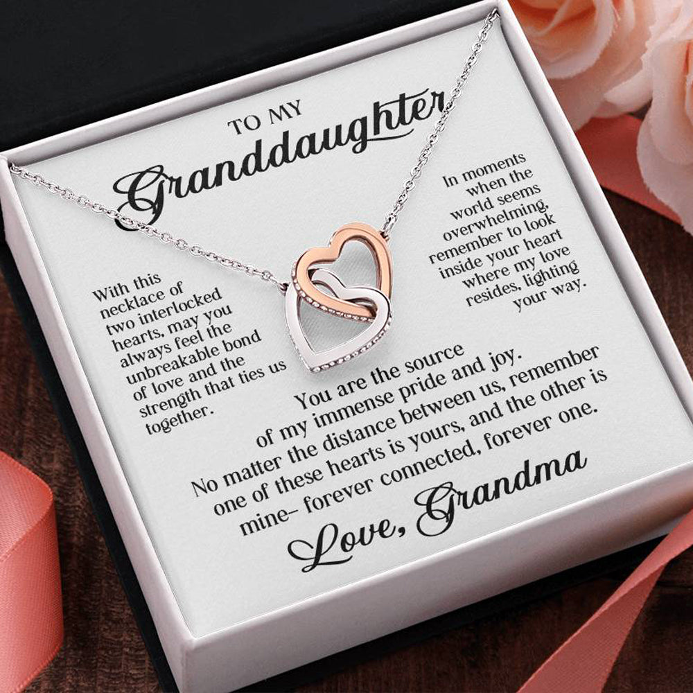 My Granddaughter "Pride and Joy" : Interlocking Heart Necklace