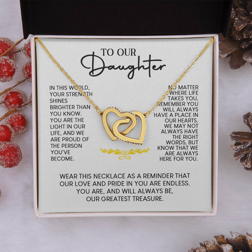 My Daughter "Greatest Treasure" Interlocking Hearts Necklace