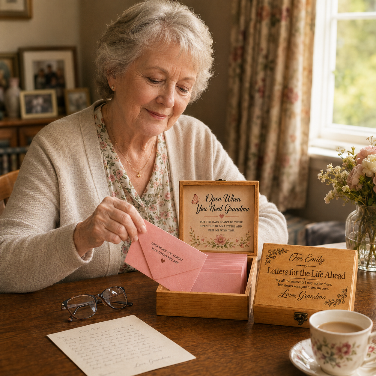 Personalised “Letters for the Life Ahead” Keepsake Box for Granddaughter