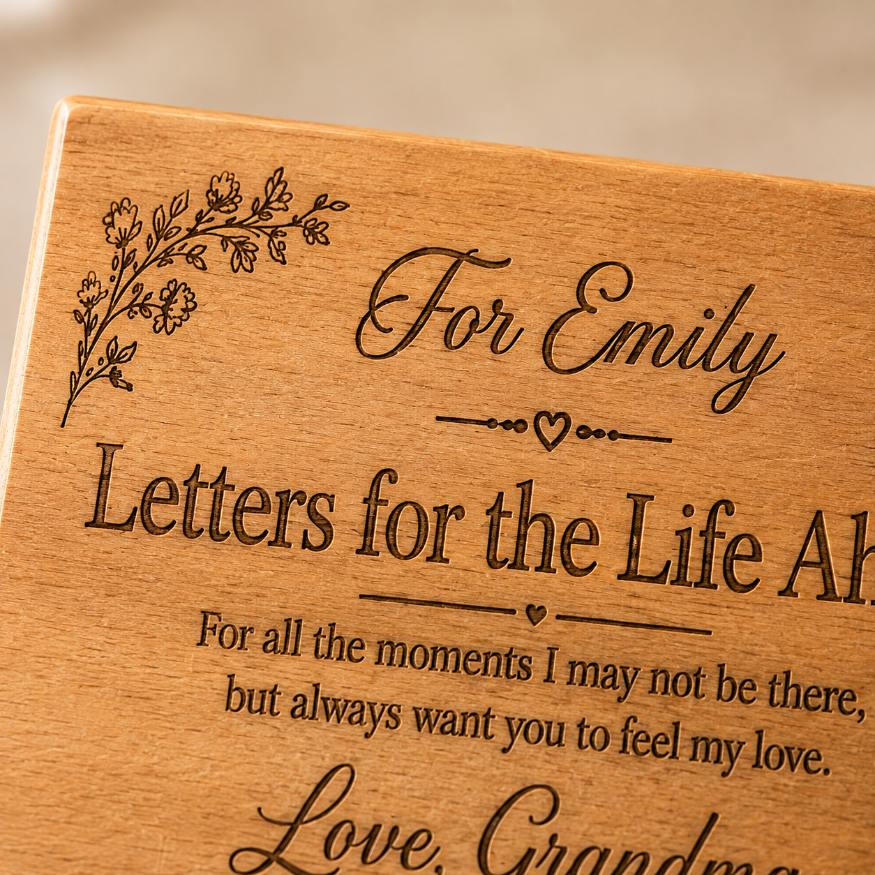 Personalised “Letters for the Life Ahead” Keepsake Box for Granddaughter