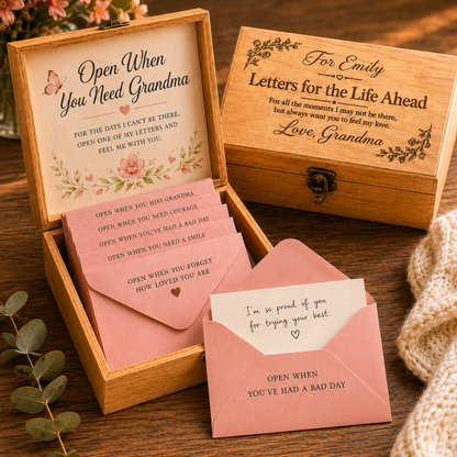 Personalised “Letters for the Life Ahead” Keepsake Box for Granddaughter