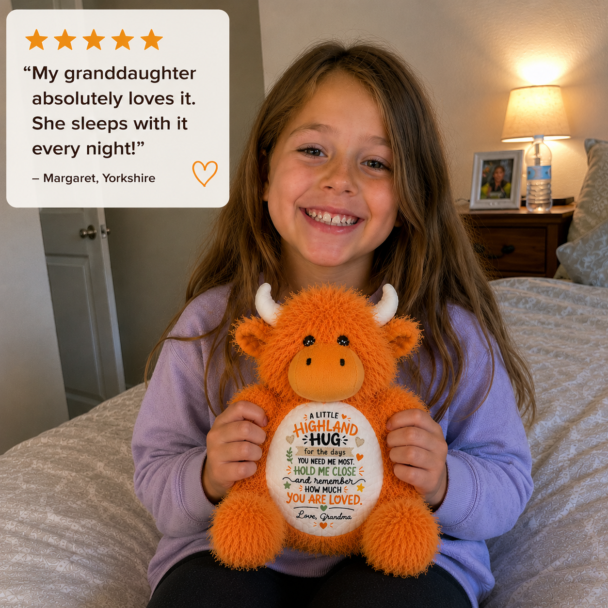 Personalised Highland Cow Plush | A Little Highland Hug Gift From Grandma