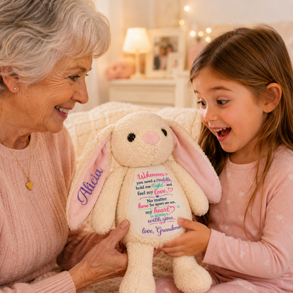 A Hug From Grandma™ Personalised Bunny For Grandkids