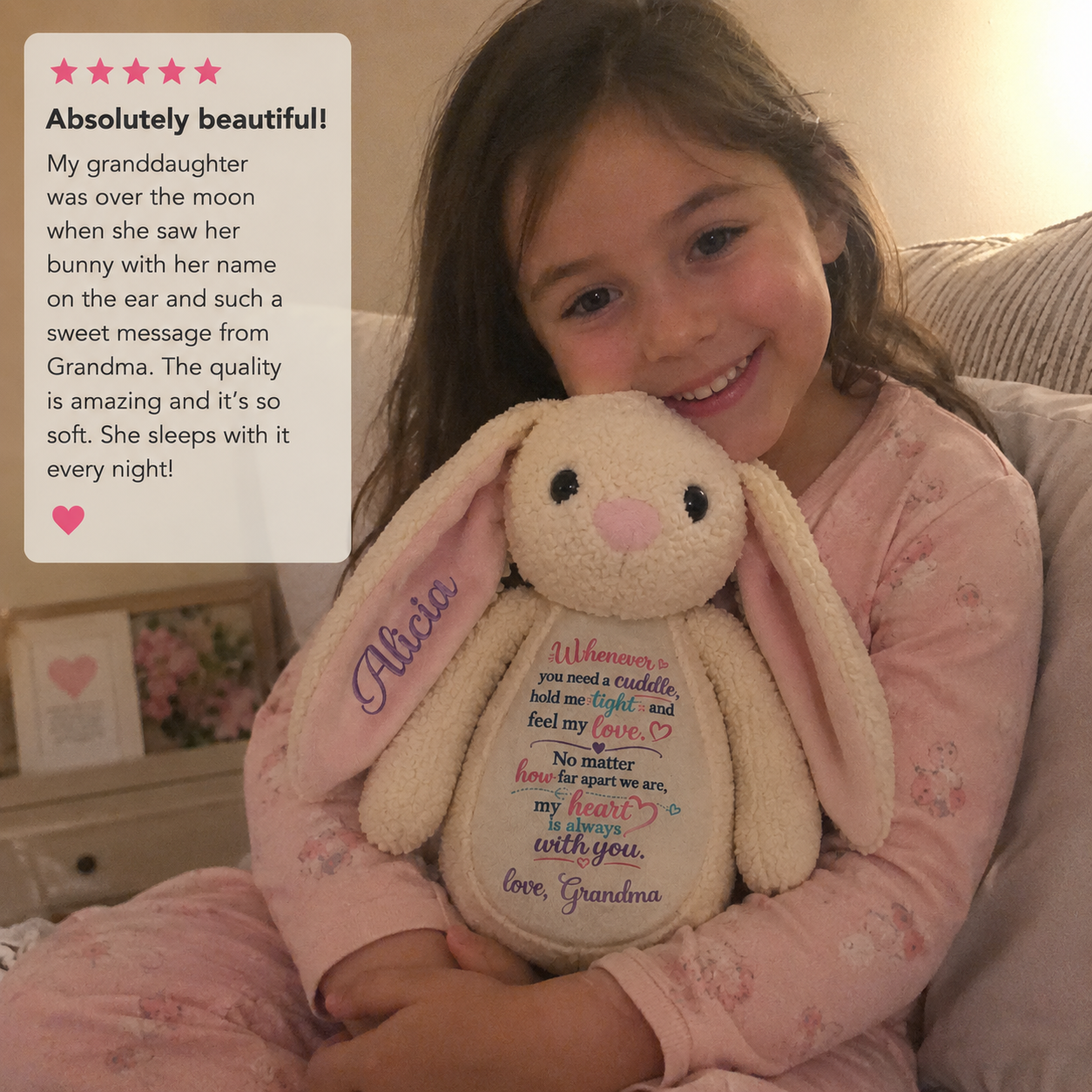 A Hug From Grandma™ Personalised Bunny For Grandkids
