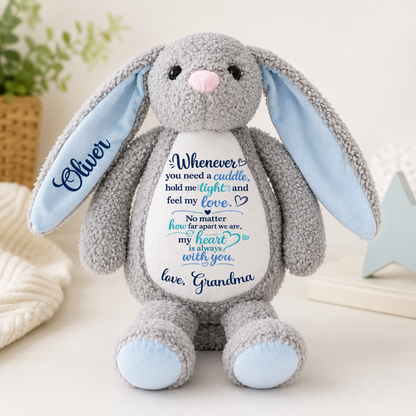 A Hug From Grandma™ Personalised Bunny For Grandkids