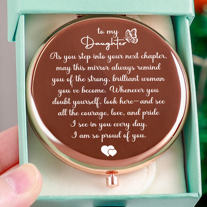To My Daughter – Engraved Folding Mirror | Graduation Gift