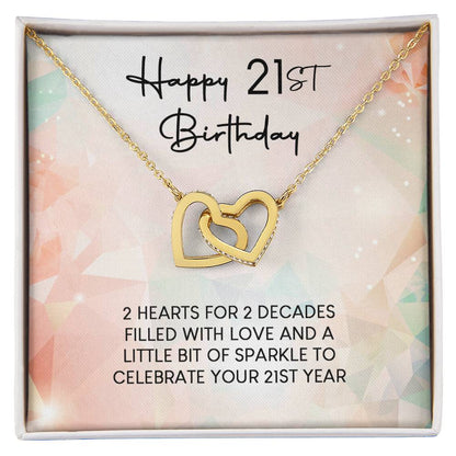 Daughter 21st Birthday "2 Hearts, 2 Decades" Gift Set