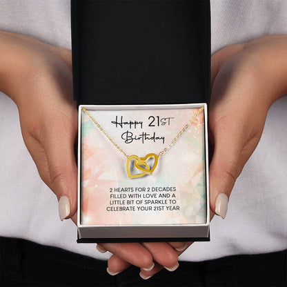 Daughter 21st Birthday "2 Hearts, 2 Decades" Gift Set