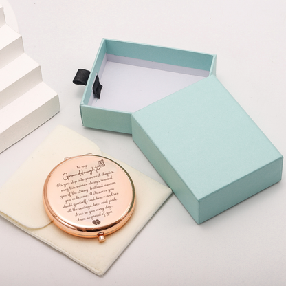 To Granddaughter "Brilliant Woman" – Engraved Folding Mirror