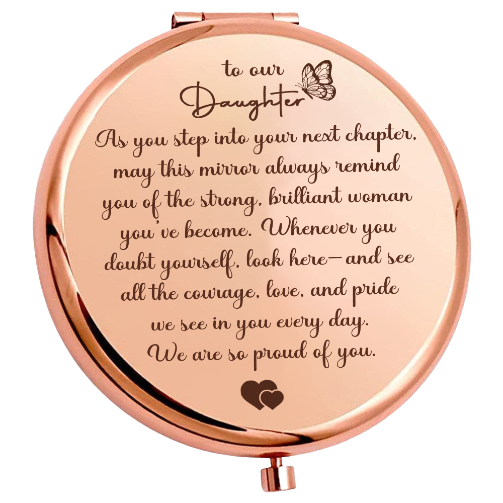 To My Daughter – Engraved Folding Mirror | Graduation Gift